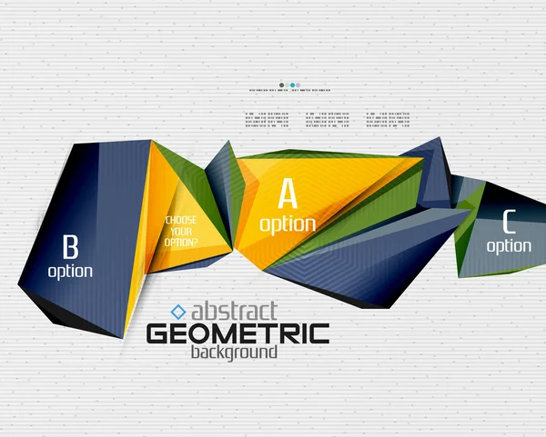 Soyut bilgi ekranı, geometrik kağıt stili seçenekleri — Stok Vektör