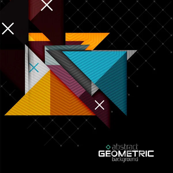 Formas geométricas coloridas com textura em preto. Modelo moderno de design abstrato futurista —  Vetores de Stock