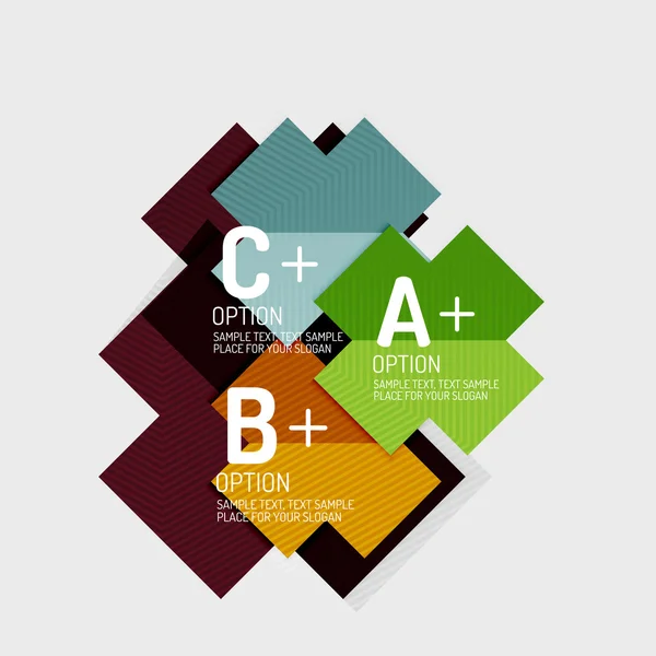 Abstrakte geometrische Formen im Papierstil mit Infografik-Optionen — Stockvektor