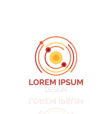 Vektör girdap ve daireler en az soyut geometrik logo anahat