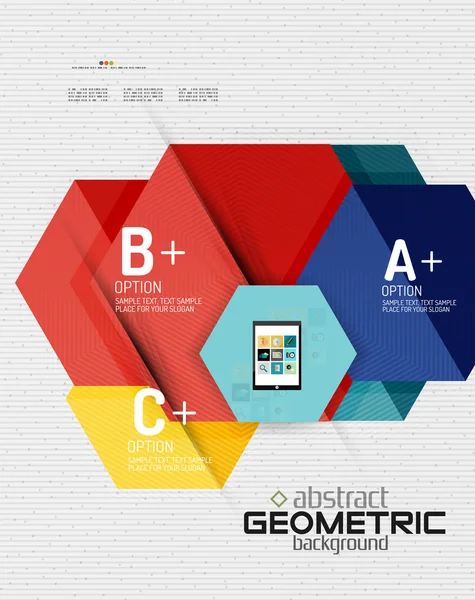 Bannière d'information abstraite avec options, style papier géométrique — Image vectorielle