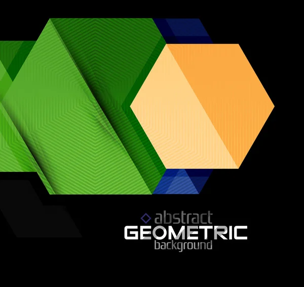 Forme geometriche in carta strutturata su nero — Vettoriale Stock