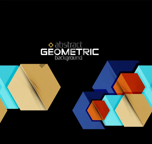 Forme geometriche in carta strutturata su nero — Vettoriale Stock