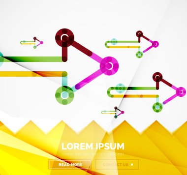 Okları, doğrusal tasarım stili ile soyut afiş şablon