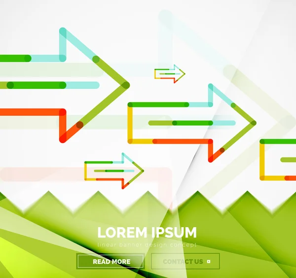 Plantilla de banner abstracta con flechas, estilo de diseño lineal — Archivo Imágenes Vectoriales