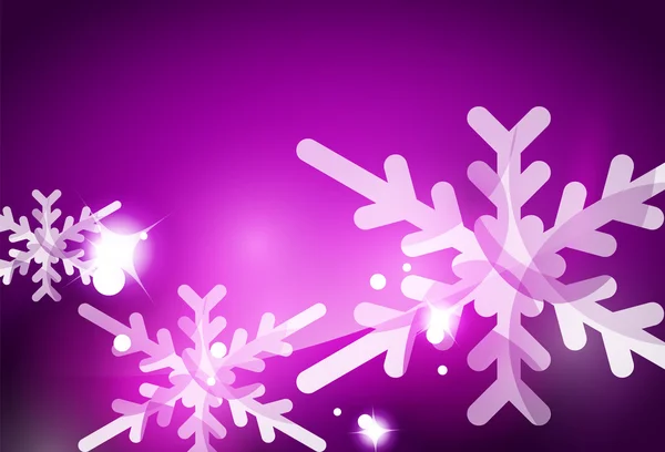白い透明な雪とクリスマス紫抽象的な背景 — ストックベクタ