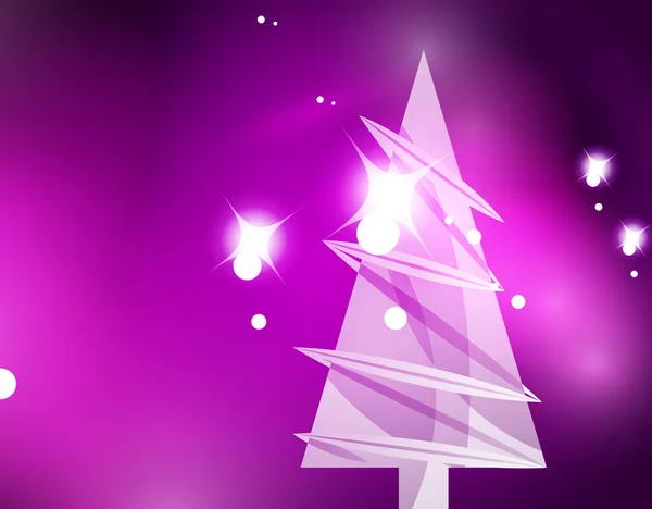 Christmas purple abstract background with white transparent snowflakes — Stock Vector