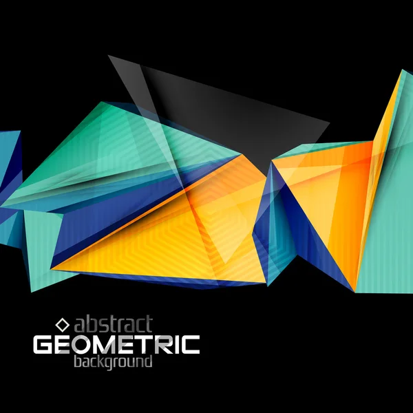 Vector color geometric shapes on black background — Stock Vector