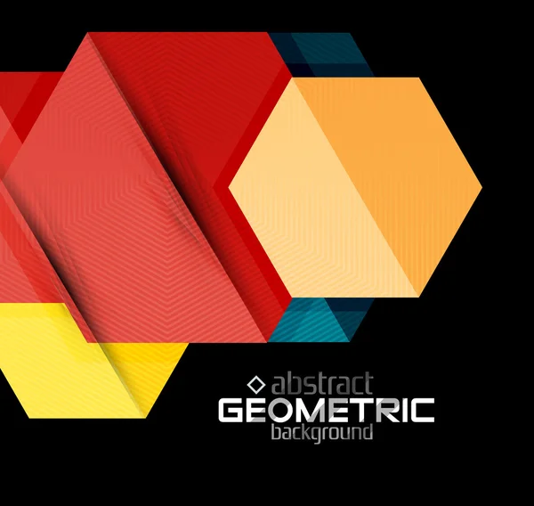 Forme geometriche in carta strutturata su nero — Vettoriale Stock