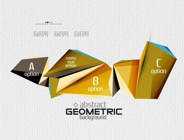 Soyut bilgi ekranı, geometrik kağıt stili seçenekleri — Stok Vektör