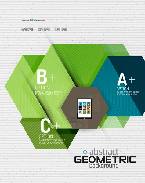 Abstraktní informace hlavičky s možnostmi, geometrické papírové styl — Stockový vektor