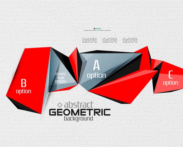 Soyut bilgi ekranı, geometrik kağıt stili seçenekleri — Stok Vektör