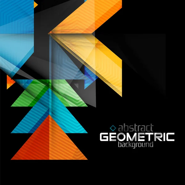 Vector formas geométricas de color sobre fondo negro — Vector de stock