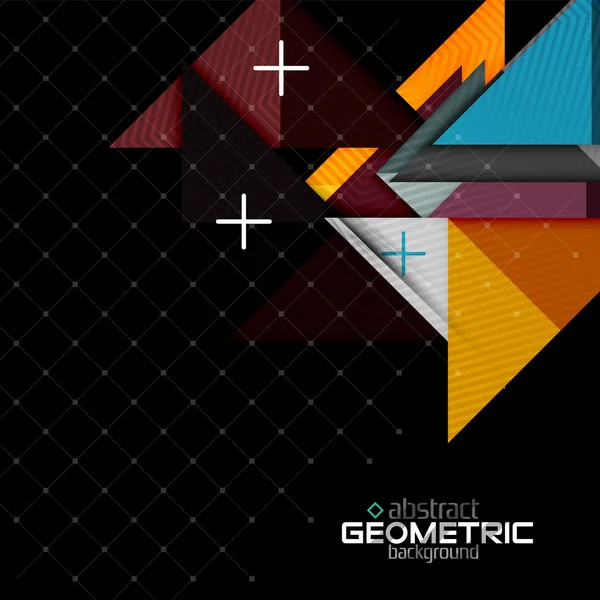Formas geométricas coloridas com textura em preto. Modelo moderno de design abstrato futurista —  Vetores de Stock