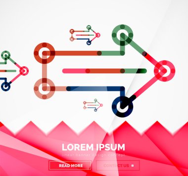 Okları, doğrusal tasarım stili ile soyut afiş şablon
