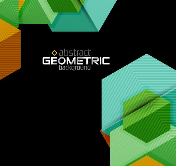 Dekorativní papír geometrické tvary na černém pozadí — Stockový vektor