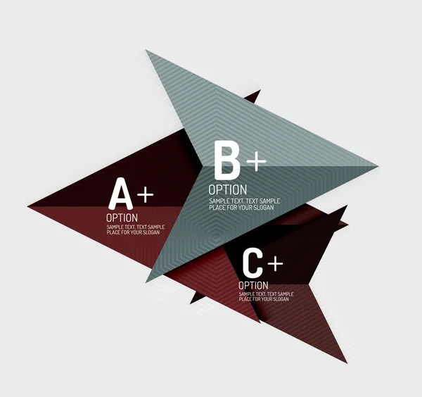 Abstrakte geometrische Formen im Papierstil mit Infografik-Optionen — Stockvektor