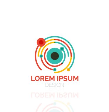 Vektör girdap ve daireler en az soyut geometrik logo anahat