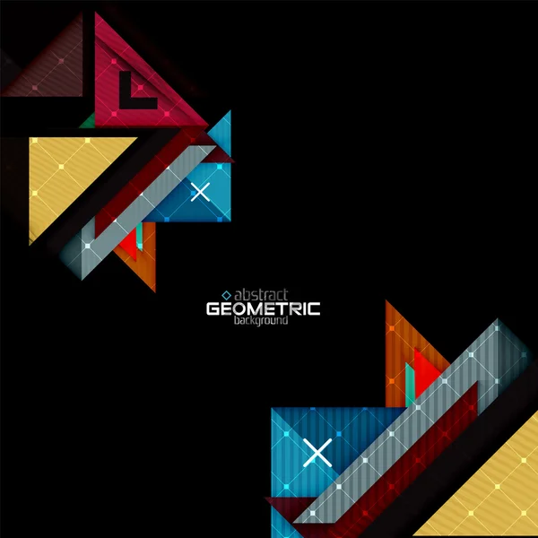 Formas geométricas coloridas com textura em preto. Modelo moderno de design abstrato futurista —  Vetores de Stock