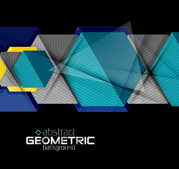 Vektorfarbe geometrische Formen auf schwarzem Hintergrund — Stockvektor