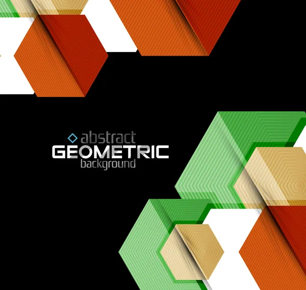 Formas geométricas de cor vetorial no fundo preto — Vetor de Stock