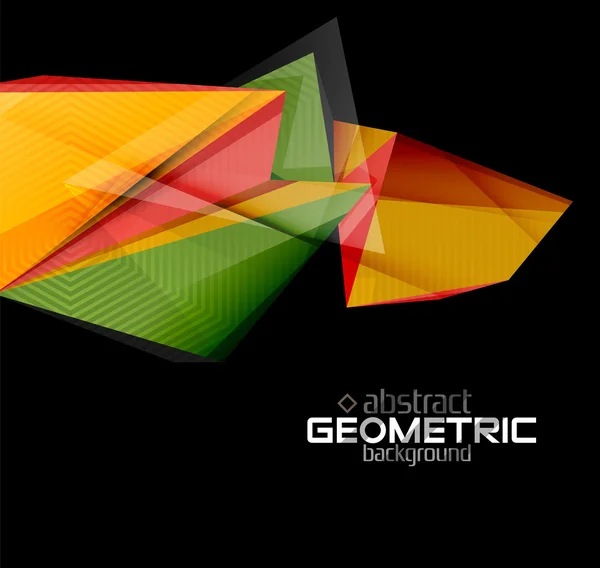 Geweven papier geometrische vormen op zwart — Stockvector