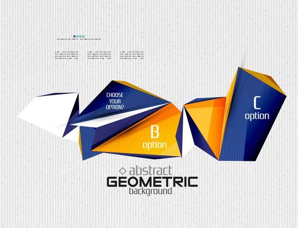 Soyut bilgi ekranı, geometrik kağıt stili seçenekleri — Stok Vektör