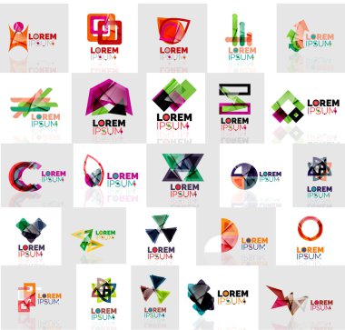 Renkli soyut origami logoları koleksiyonu