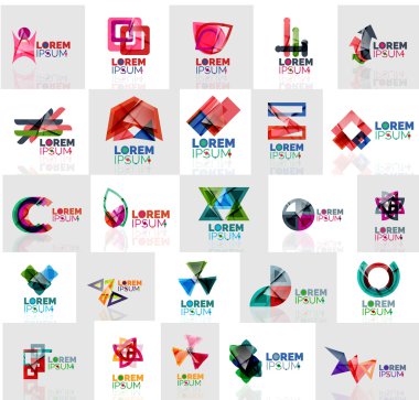 Renkli soyut origami logoları koleksiyonu