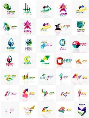 Mega kağıt logo soyut geometrik şekilleri ayarla