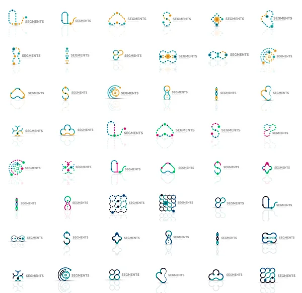 Logo abstrait de style linéaire méga ensemble — Image vectorielle