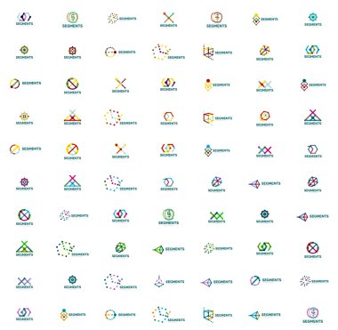 Doğrusal stil soyut logo mega koymak