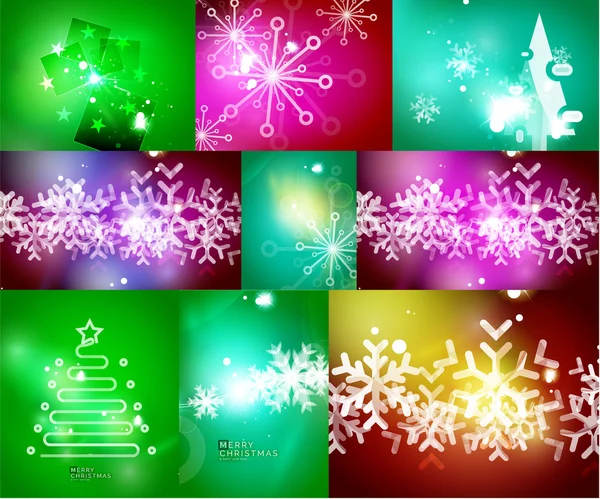 光沢のあるクリスマス カードのメガ セット — ストックベクタ