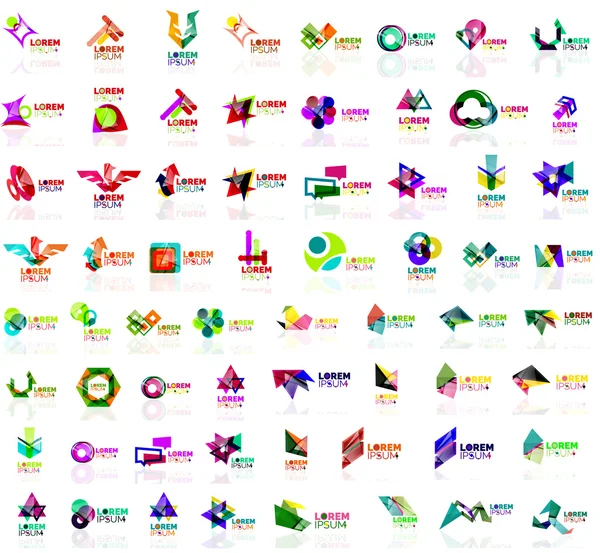 Mega set van papier logo abstracte geometrische vormen — Stockvector