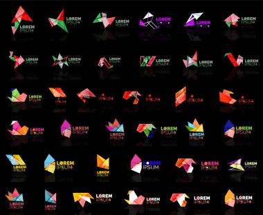Ok origami soyut vektör logo tasarım şablonu kağıt yaratıcı office simge iş şirket sembolü kavramı kadar