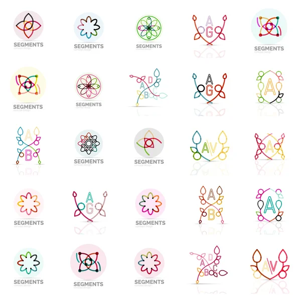 Dizi Vektör Lineer logotypes, geometrik soyut semboller, zarif simgeleri — Stok Vektör