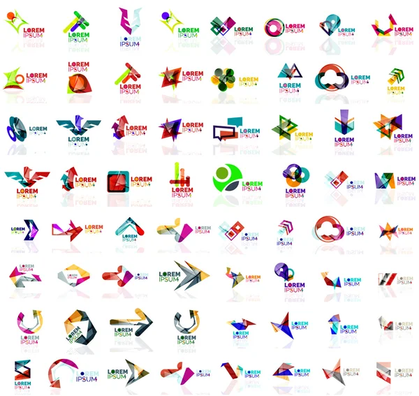 Mega verzameling van geometrische abstracte logo 's — Stockvector