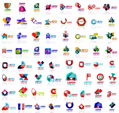 Mega set geometrik soyut logoları