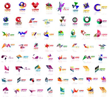 Mega kağıt logo soyut geometrik şekilleri ayarla