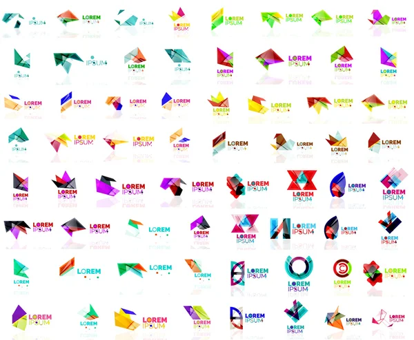 Mega set geometrik soyut logoları — Stok Vektör