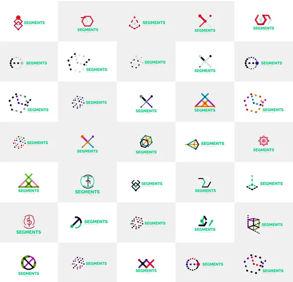 Collection abstraite de vecteurs de logo d'entreprise. Ensemble de logotypes abstraits de conception de ligne mince. Concepts de marque universelle — Image vectorielle