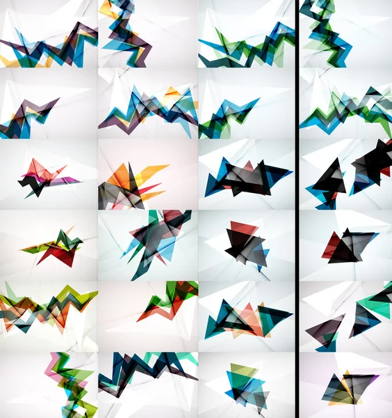 Reihe von Dreieck-Design geometrische abstrakte Hintergründe, Origami-Stil — Stockvektor