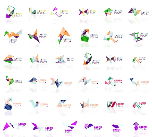 Conjunto de logotipos abstratos lineares e formas de redemoinho. emblema da empresa, ícone do negócio —  Vetores de Stock