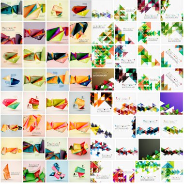 Çeşitli stil geometrik şablonları kümesi Mega