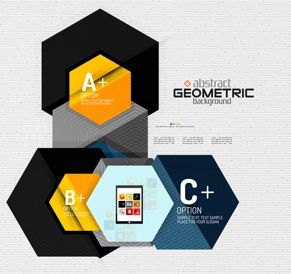 Banner de informações abstratas com opções, estilo de papel geométrico — Vetor de Stock