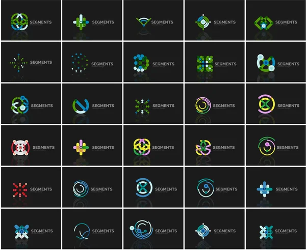 Set van lineaire abstracte logo's. Swirl, cirkel, oneindigheid lus en andere concepten. Logo merk sjablonen — Stockvector