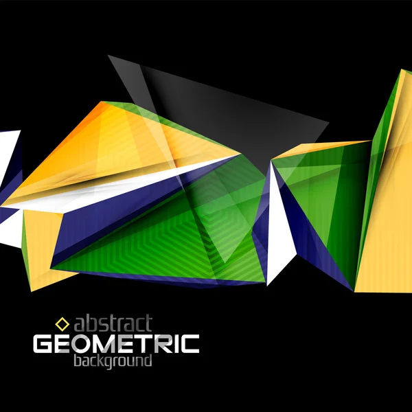 Vektorové barevné geometrické tvary na černém pozadí — Stockový vektor