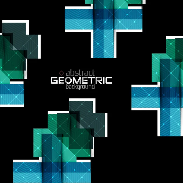 Formas geométricas coloridas con textura en negro. Plantilla de diseño abstracto futurista moderno — Vector de stock