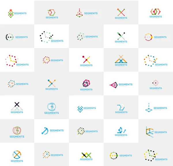 Collection abstraite de vecteurs de logo d'entreprise. Ensemble de logotypes abstraits de conception de ligne mince. Concepts de marque universelle — Image vectorielle