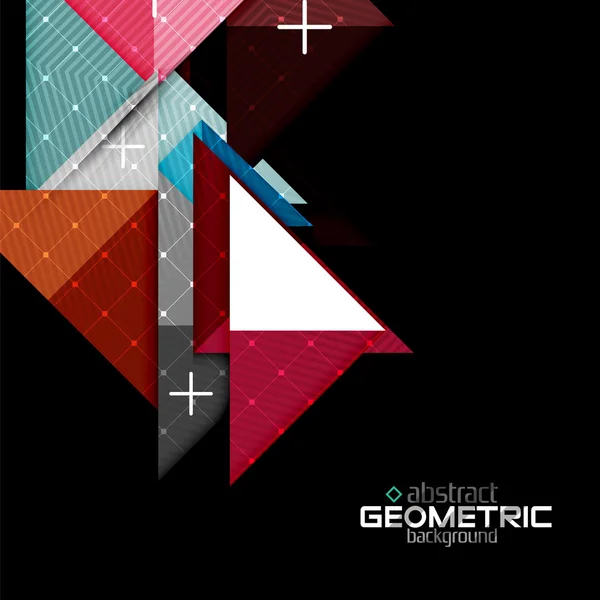 黒の質感とカラフルな幾何学的図形。モダンな未来的な抽象的なデザイン テンプレート — ストックベクタ